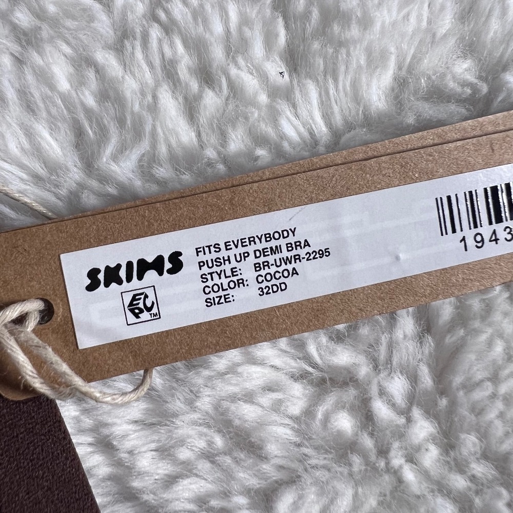 Skims‎ Fits Everybody Push Up Demi Bra Cocoa Brown BR-UWR-2295 Size 32DD NWT - Picture 7 of 12